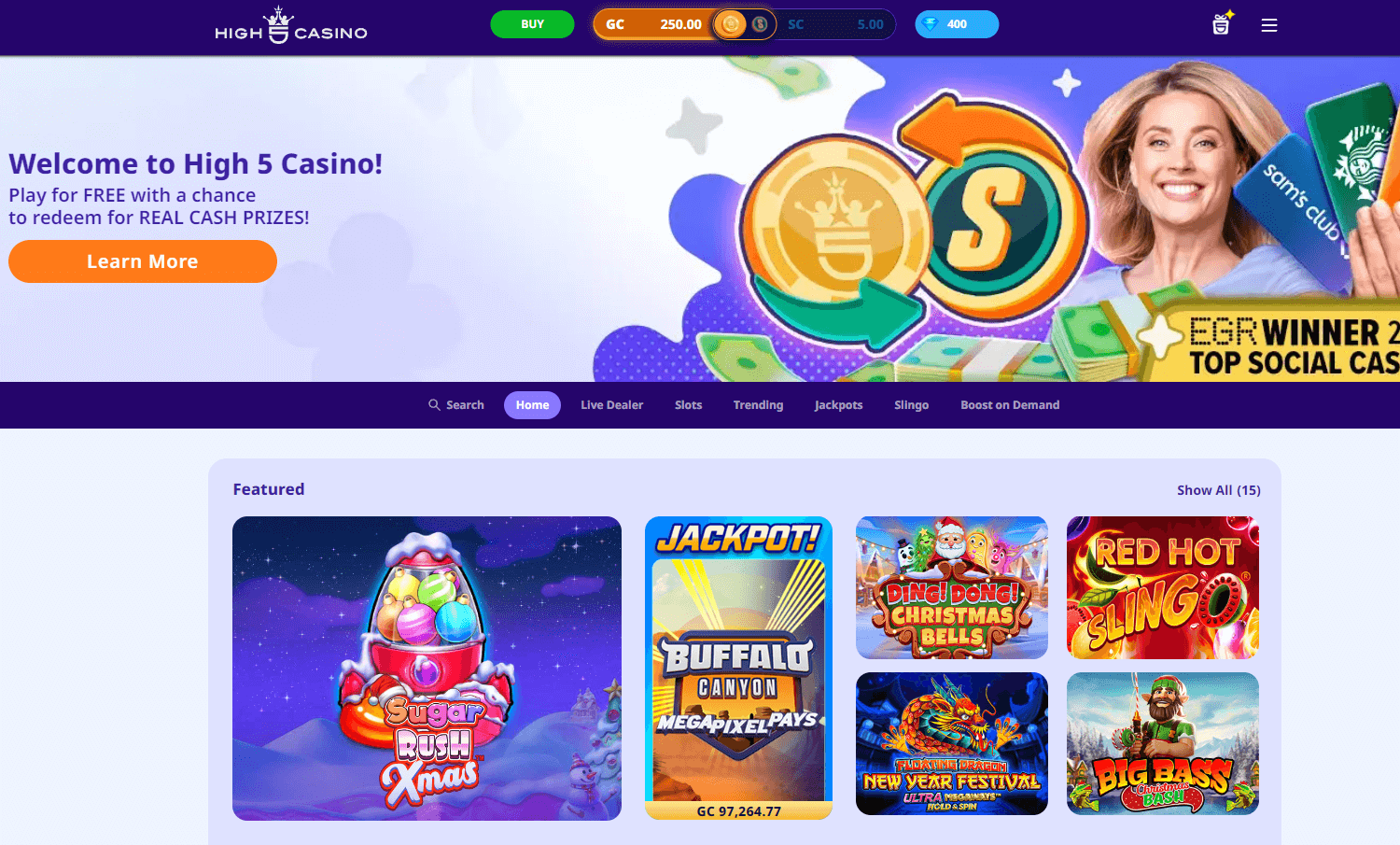 high5 casino homepage